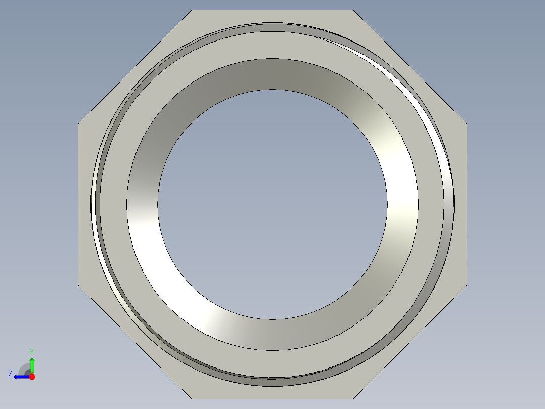螺纹管对丝-六角异径 DN32-DN25右视图
