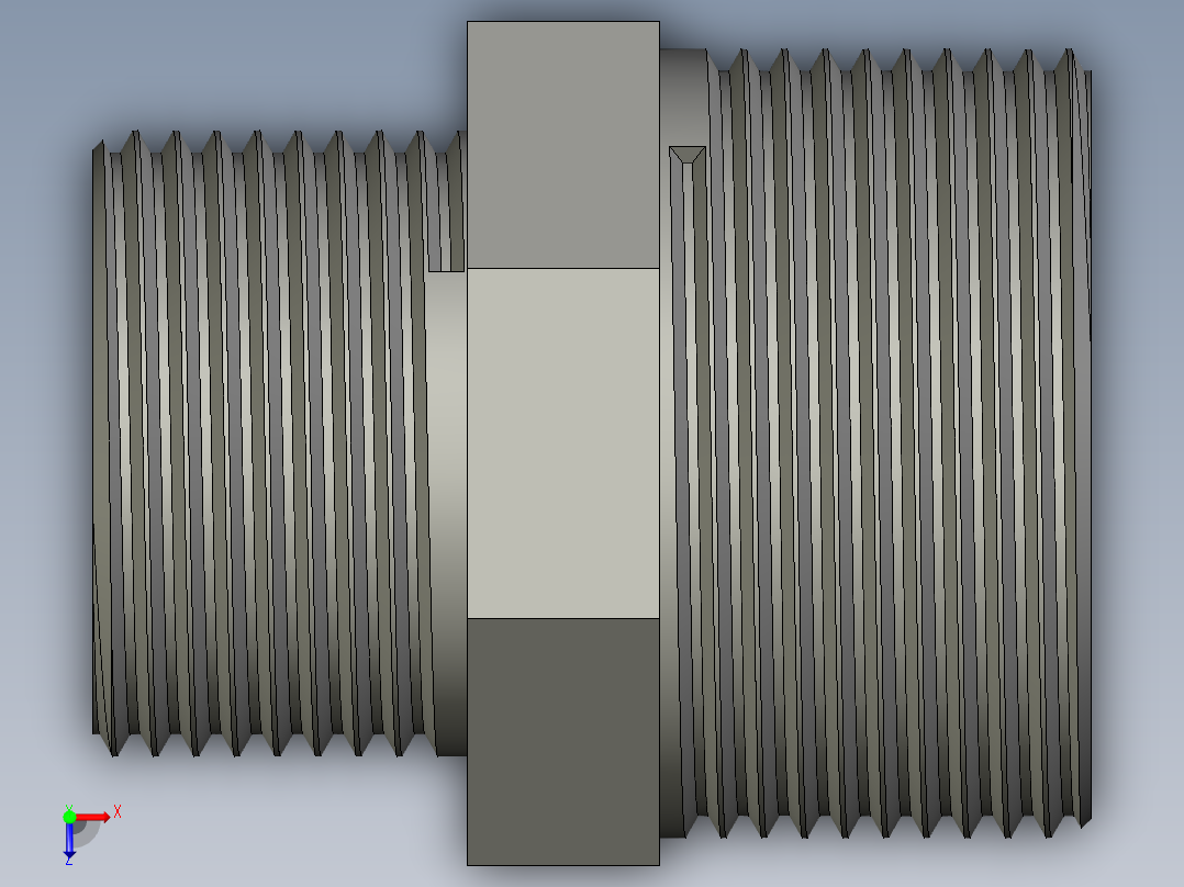 螺纹管对丝-六角异径 DN32-DN25俯视图