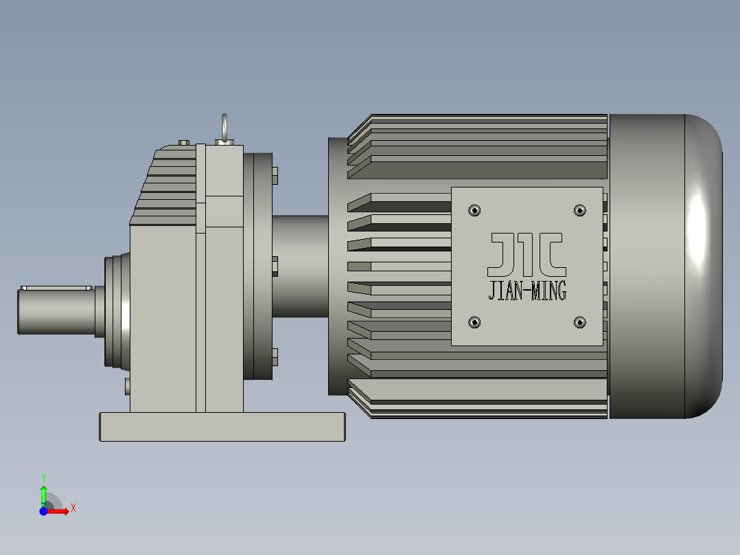 钢板自动裁切折弯成型设备设计-JMRX57-107斜齿轮减速机JMRX107-D225S前视图
