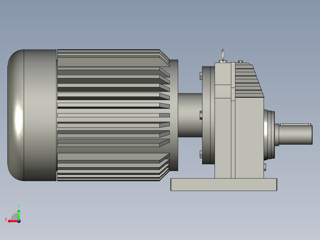 钢板自动裁切折弯成型设备设计-JMRX57-107斜齿轮减速机JMRX107-D225S后视图
