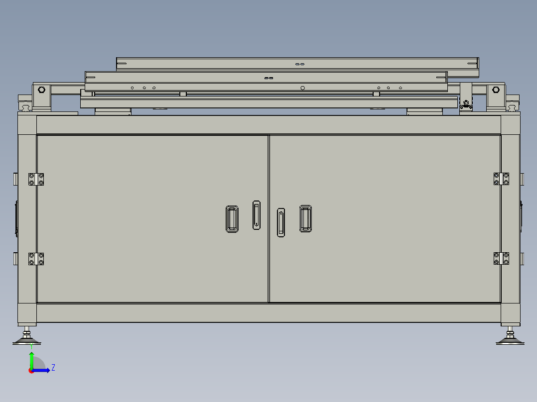 双层升降交换工作台左视图