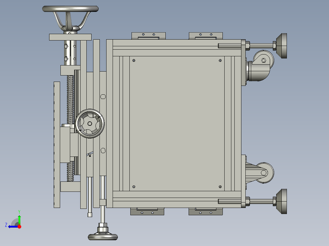 机械零件加工的移动装置右视图