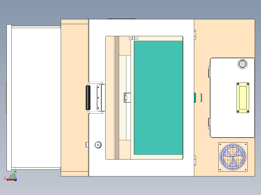 电控柜3D后视图