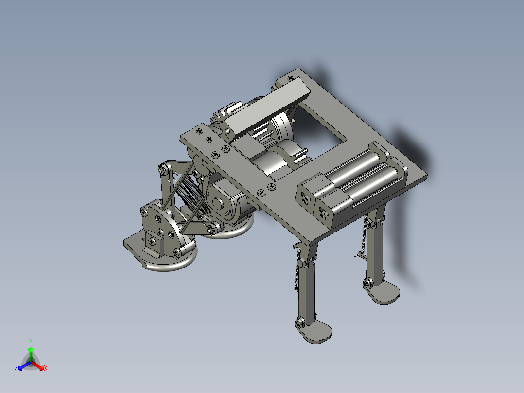 青蛙弹跳机器人仿生三维主视图