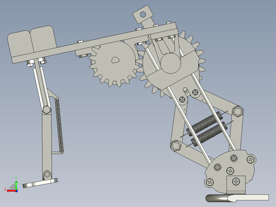 青蛙弹跳机器人仿生三维后视图