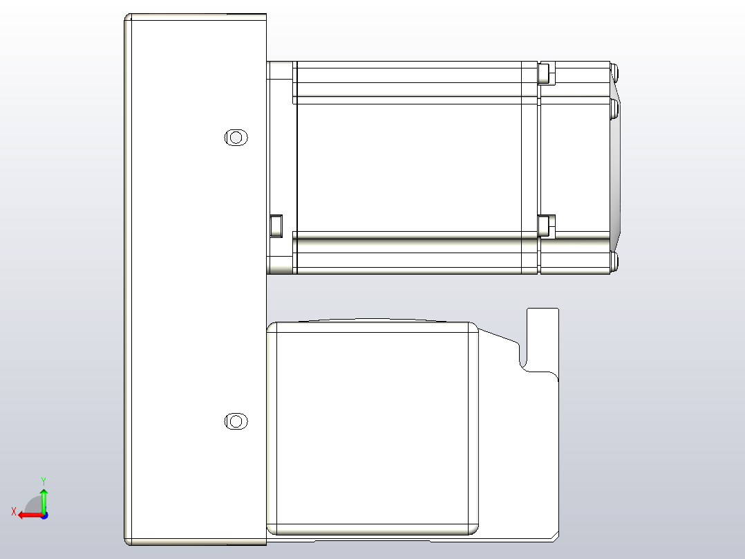 皮带直线轴半封闭可选导轨TPA-HNB-105D-90-L100-LU-C-P20-N3后视图