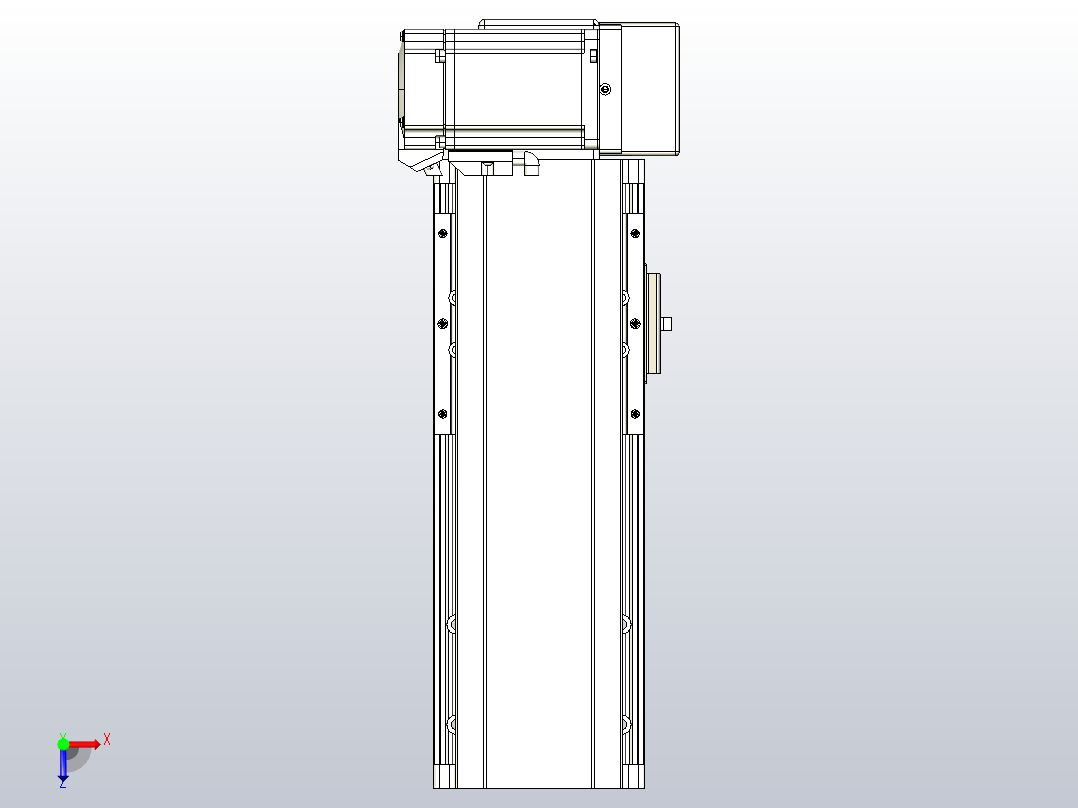 皮带直线轴半封闭可选导轨TPA-HNB-105D-90-L100-LU-C-P20-N3俯视图