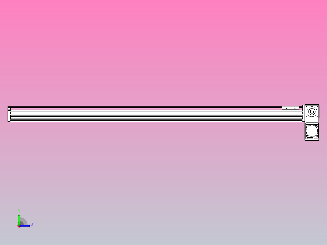 皮带直线轴半封闭可选导轨TPA-HNB-65S-90-L1200-RP-C-P20-N3左视图