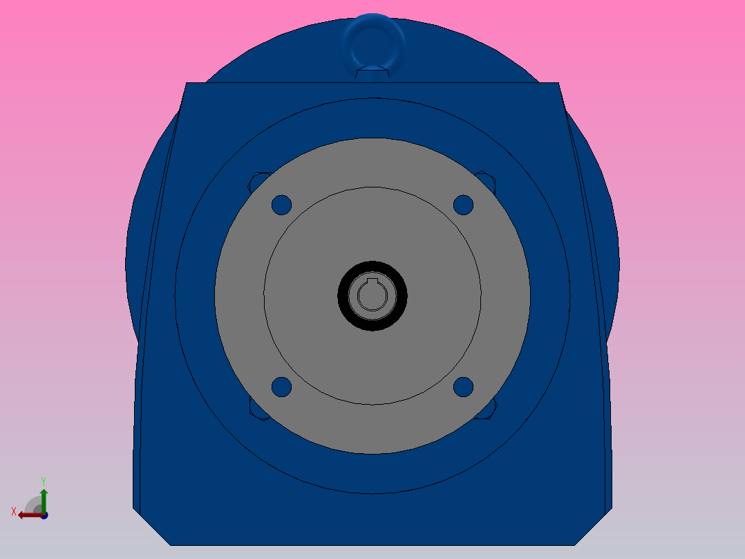 RF77ZP斜齿轮减速机RF77-10.88-M1-P71-Φ250后视图