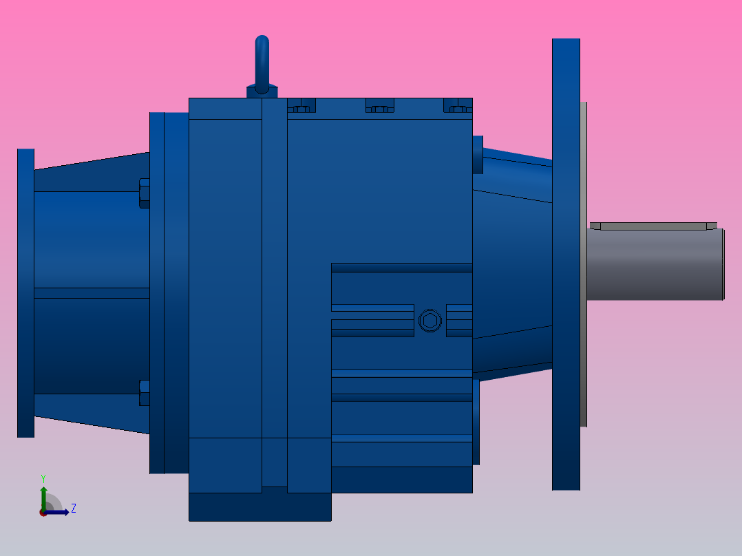 RF77ZP斜齿轮减速机RF77-10.88-M1-P71-Φ250左视图