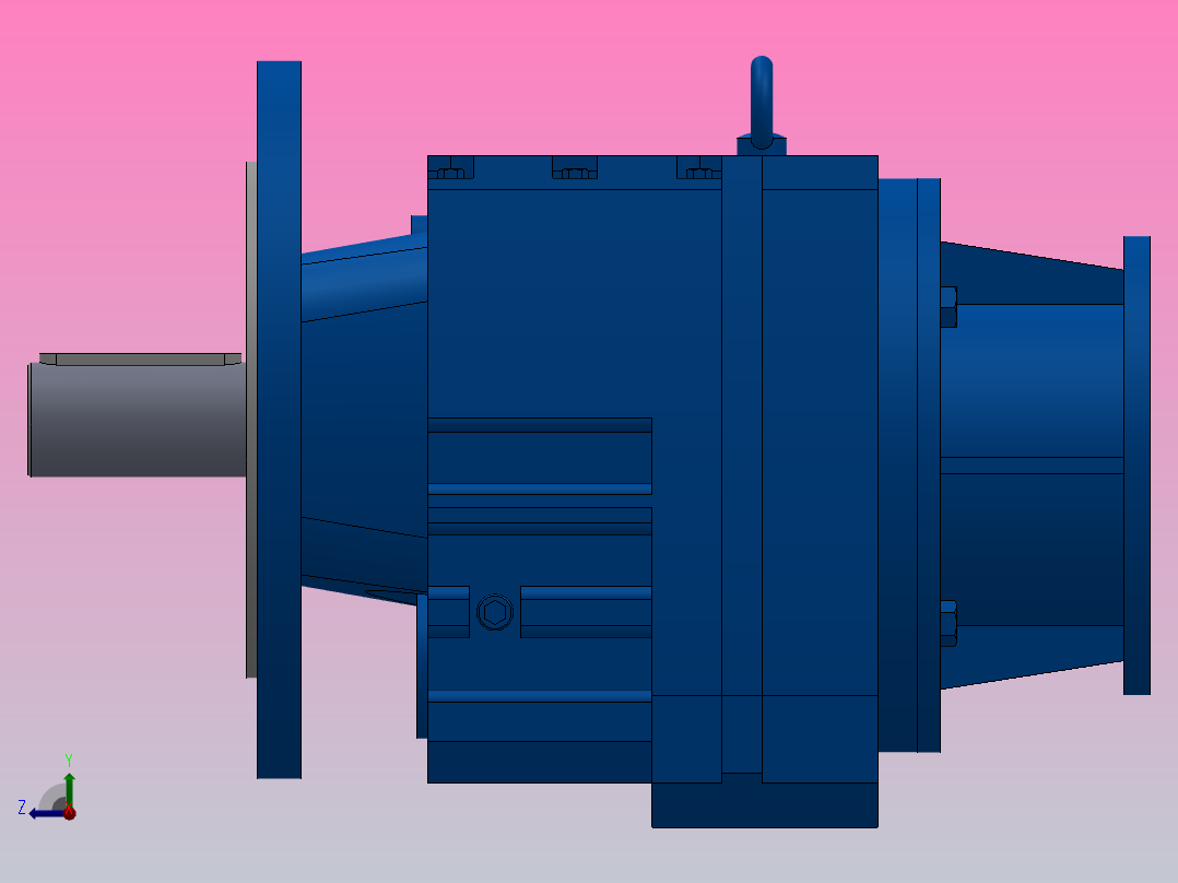 RF77ZP斜齿轮减速机RF77-10.88-M1-P71-Φ250右视图