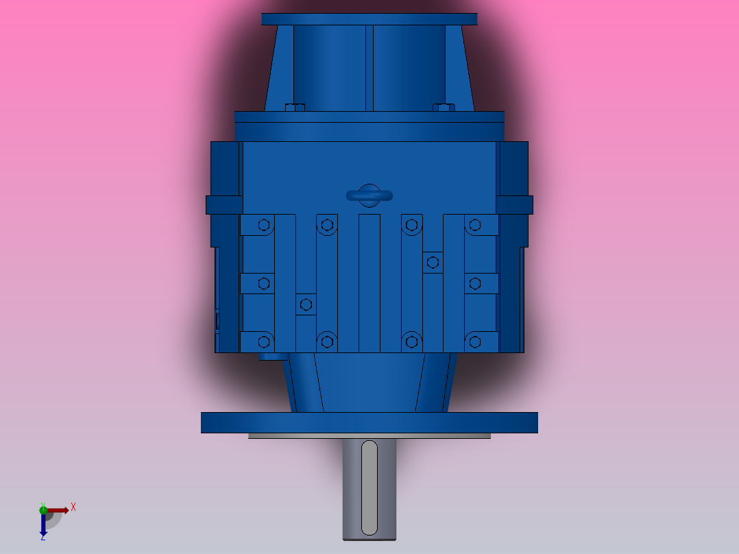 RF77ZP斜齿轮减速机RF77-10.88-M1-P71-Φ250俯视图
