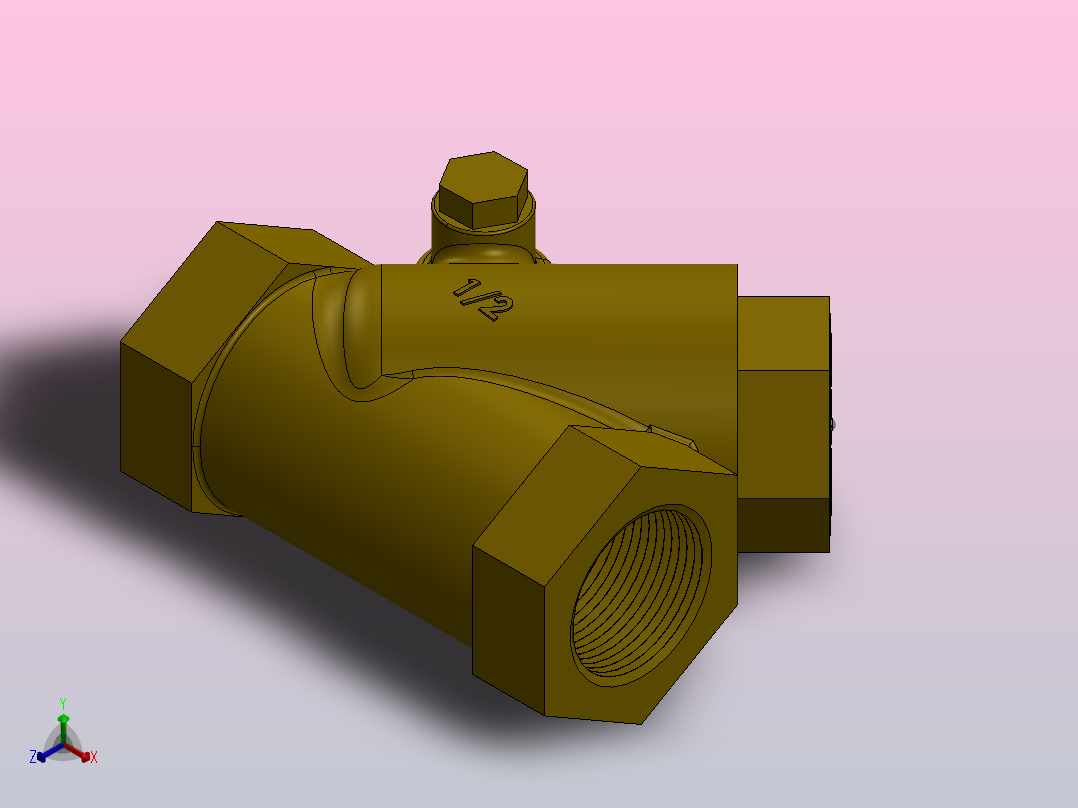 Y型过滤器，管道过滤器FNW-FNW1241D正等轴测图