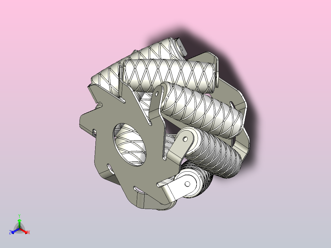 Mecanum麦克纳姆轮基本结构3D图纸 STEP格式主视图