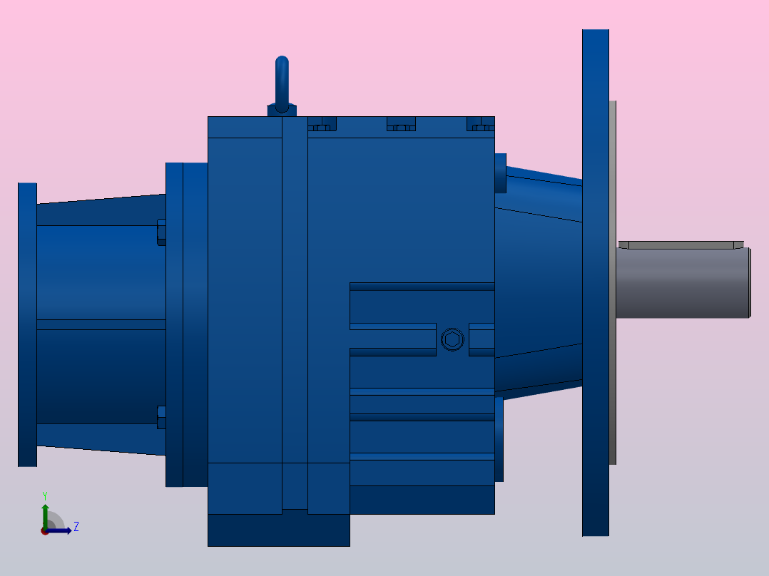 RF67ZP斜齿轮减速机RF67-4.29-M1-P63-Φ250左视图