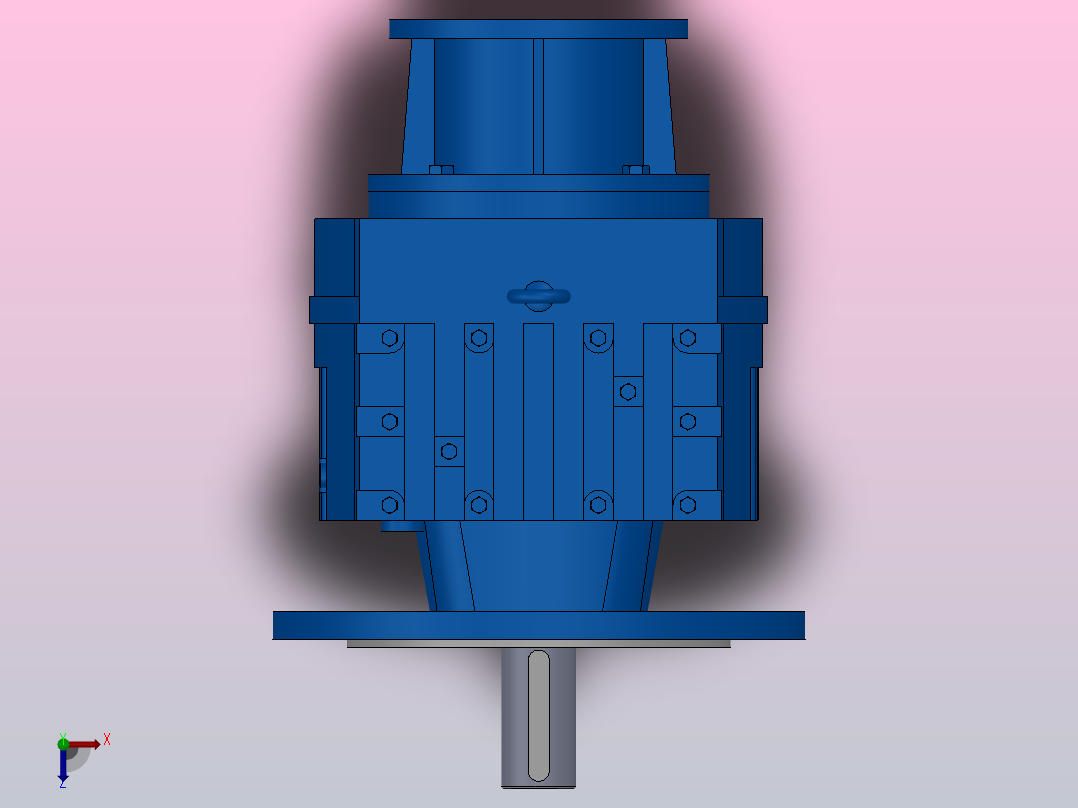 RF67ZP斜齿轮减速机RF67-4.29-M1-P63-Φ250俯视图