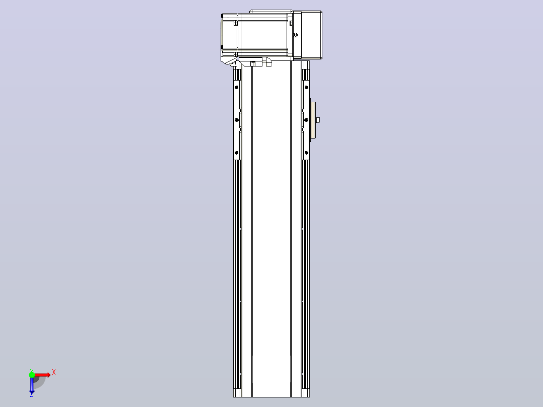 皮带直线轴半封闭可选导轨TPA-HNB-105D-90-L250-LU-Y-P20-N3俯视图