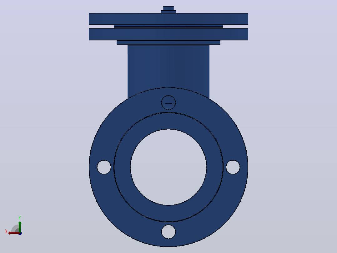 ST34型直流式法兰连接T型过滤器[ST34C-DN100(PN10，25)]后视图