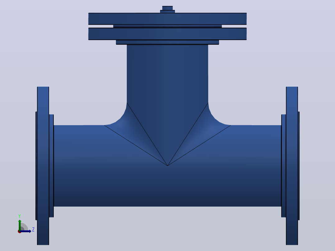 ST34型直流式法兰连接T型过滤器[ST34C-DN100(PN10，25)]左视图