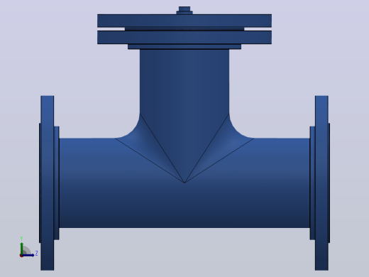 ST34型直流式法兰连接T型过滤器[ST34C-DN100(PN10，25)]左视缩略图