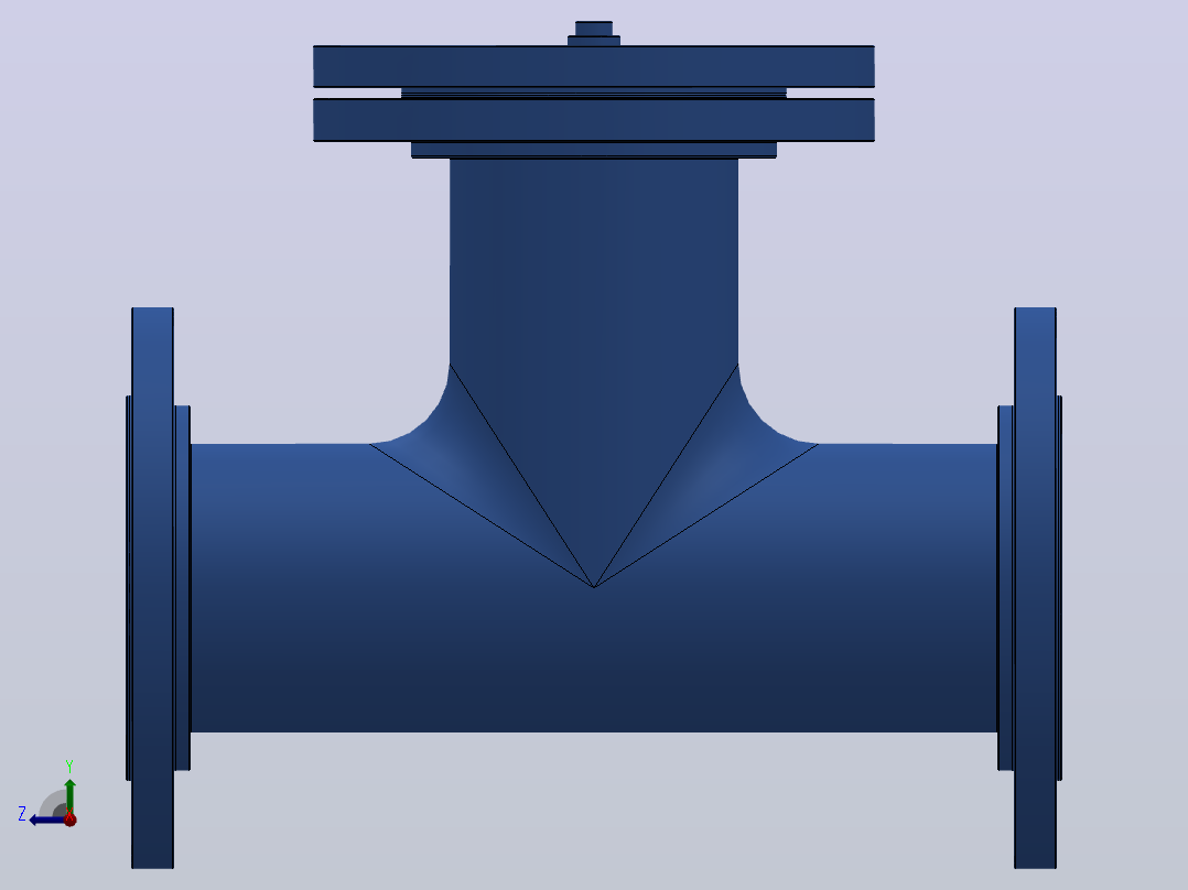 ST34型直流式法兰连接T型过滤器[ST34C-DN100(PN10，25)]右视图