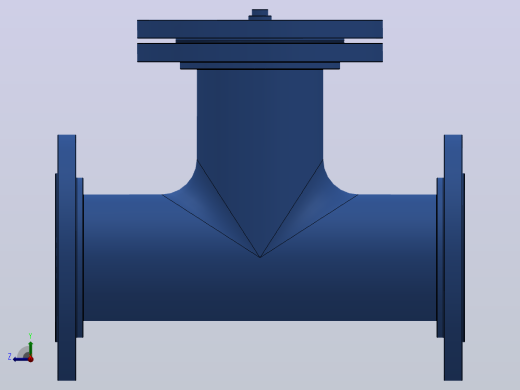 ST34型直流式法兰连接T型过滤器[ST34C-DN100(PN10，25)]右视缩略图