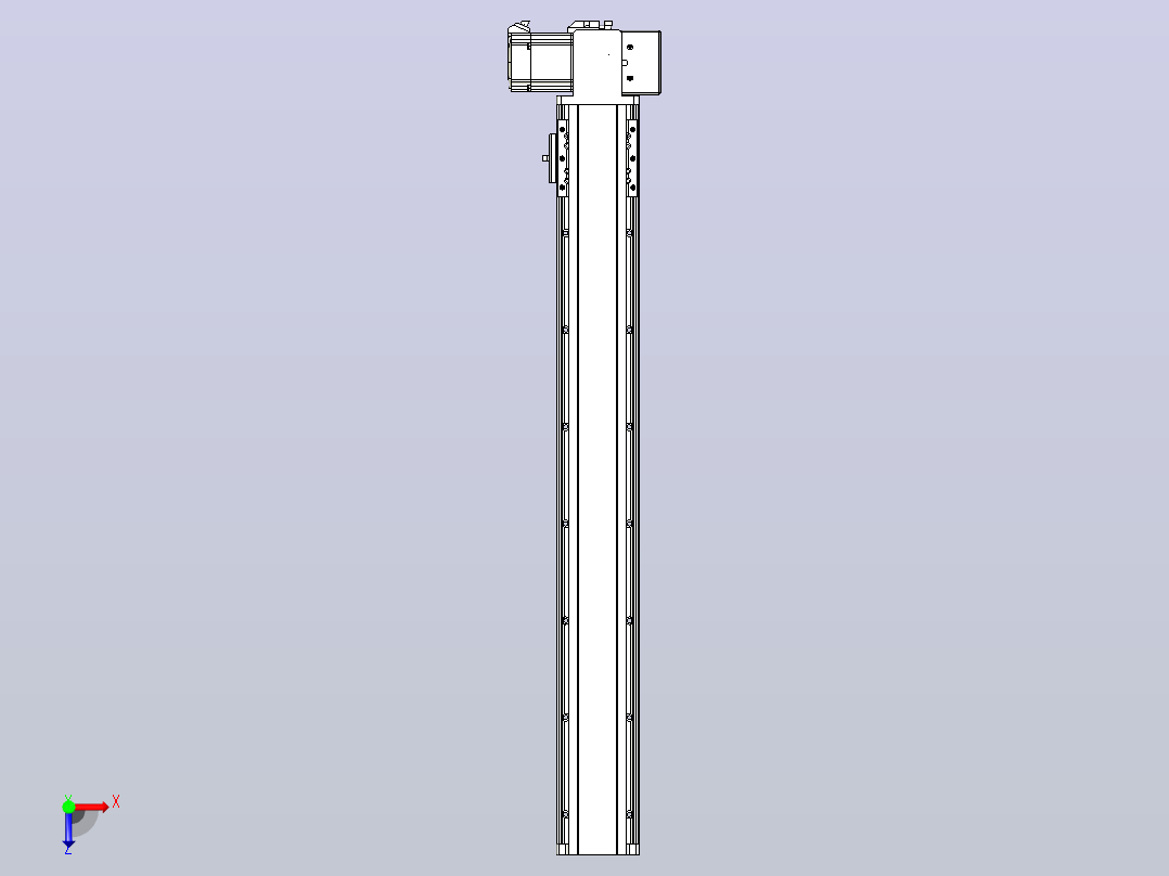 皮带直线轴半封闭可选导轨TPA-HNB-85D-90-L600-LP-C-P20-N3俯视图