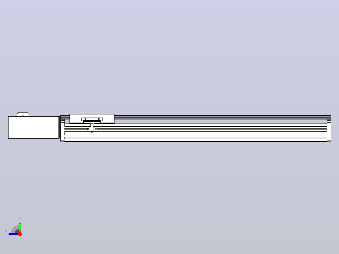 皮带直线轴半封闭可选导轨TPA-HNB-140D-120-L550-MR-C-P40-N3右视图