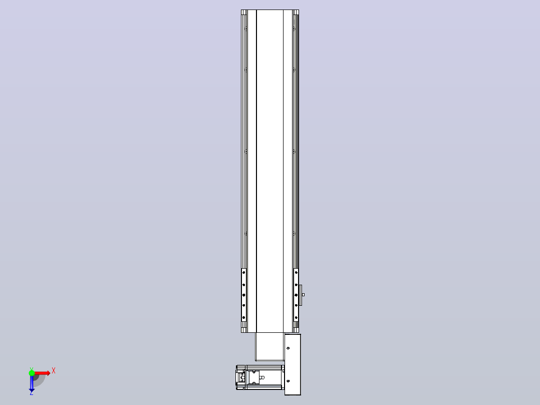 皮带直线轴半封闭可选导轨TPA-HNB-140D-120-L550-MR-C-P40-N3俯视图