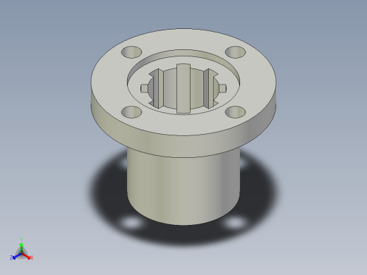 花键轴用带法兰的花键毂-具有所有配置的Solidworks零件正等轴测缩略图