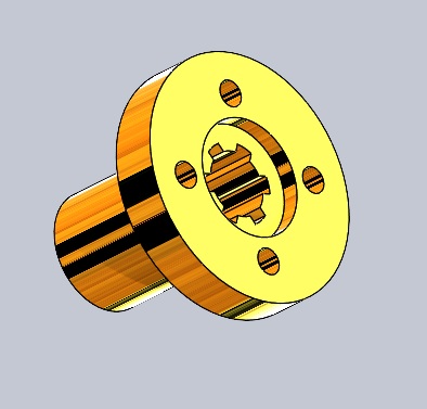 花键轴用带法兰的花键毂-具有所有配置的Solidworks零件
