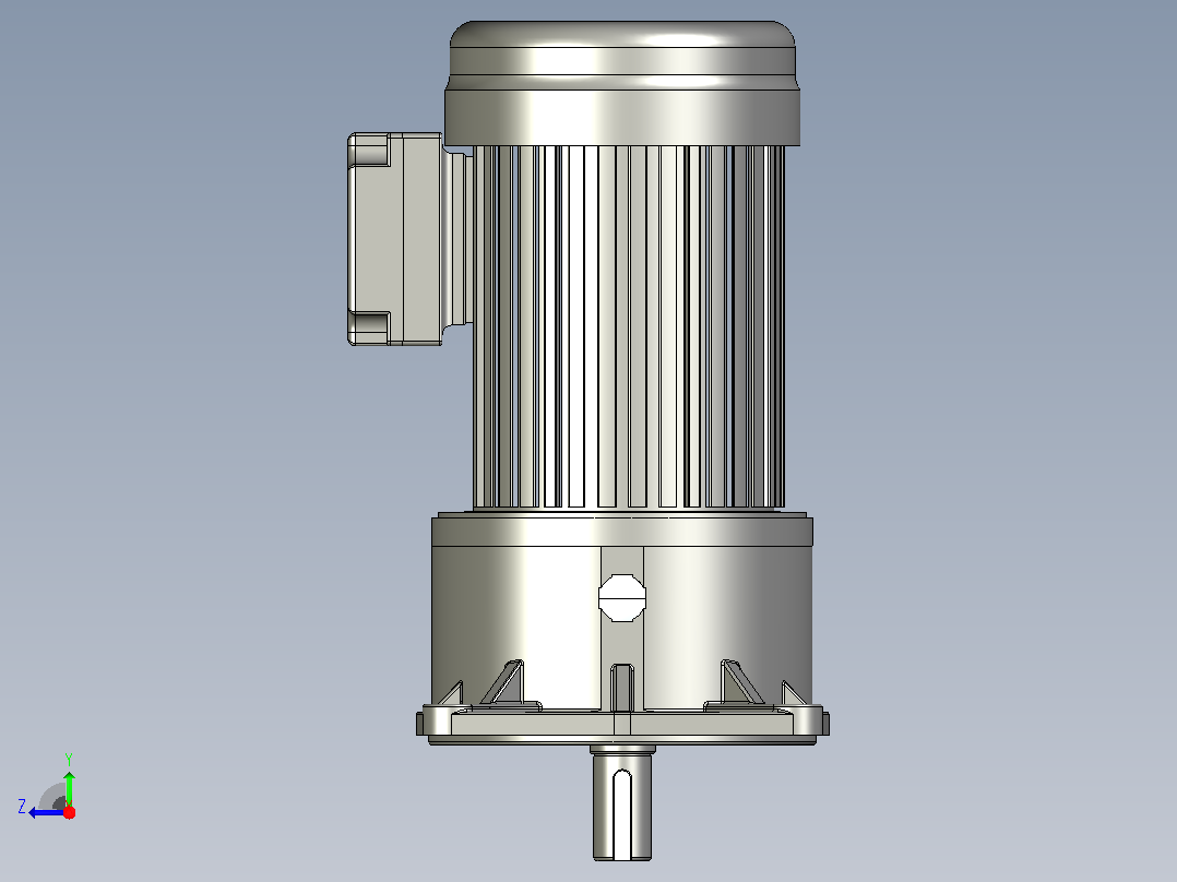 0.4KW-CV型立式三相铝毂（刹车）马达减速机_CV22-400右视图