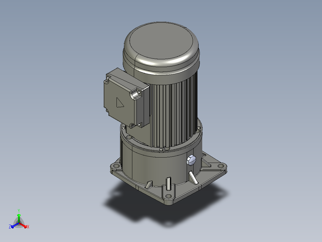 0.4KW-CV型立式三相铝毂（刹车）马达减速机_CV22-400正等轴测图