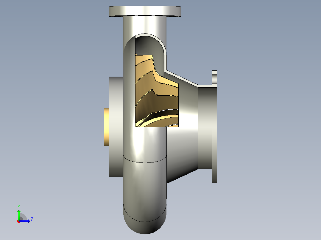 带叶轮的离心泵左视图