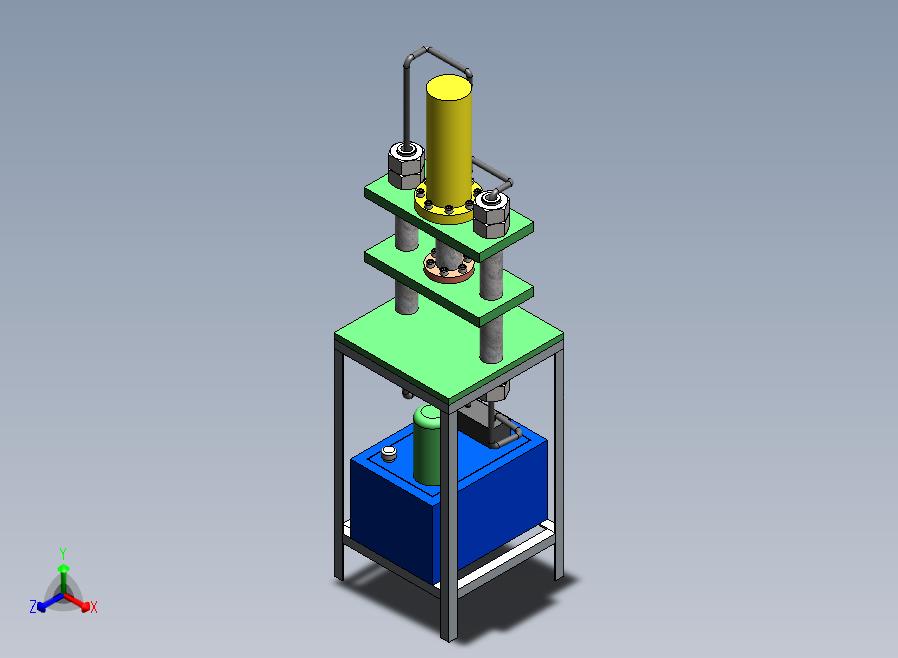 A20-两柱油压机正等轴测图