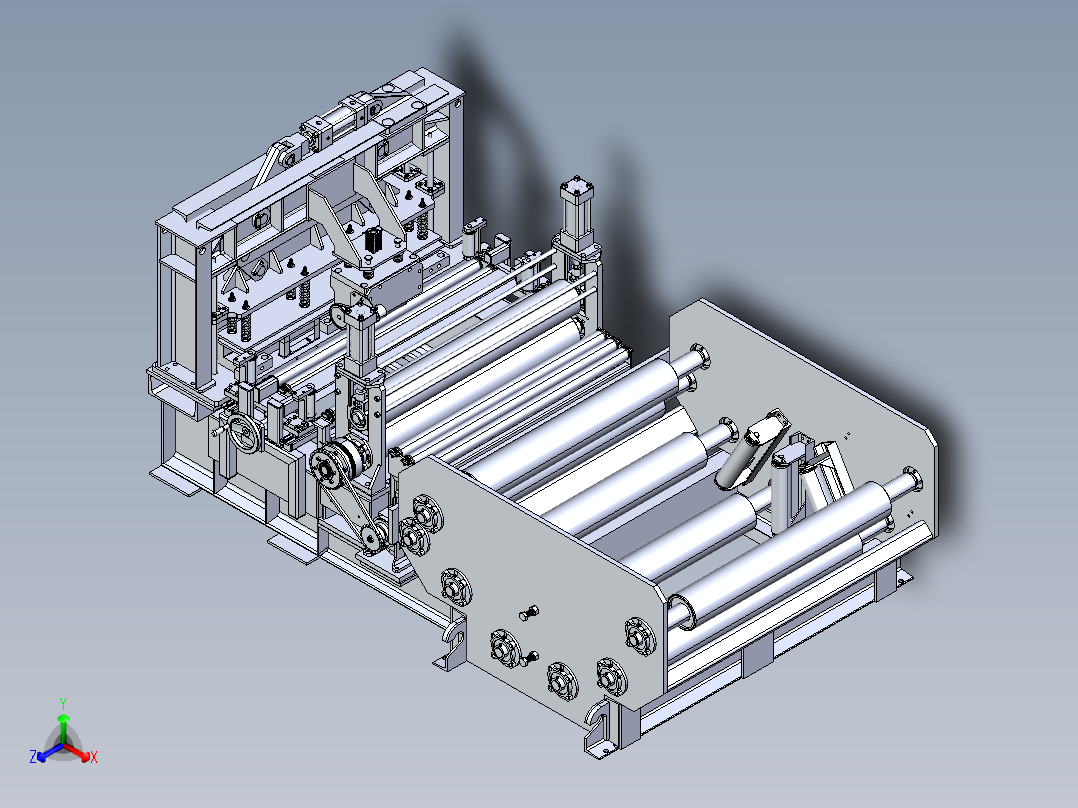 层压板机正等轴测图