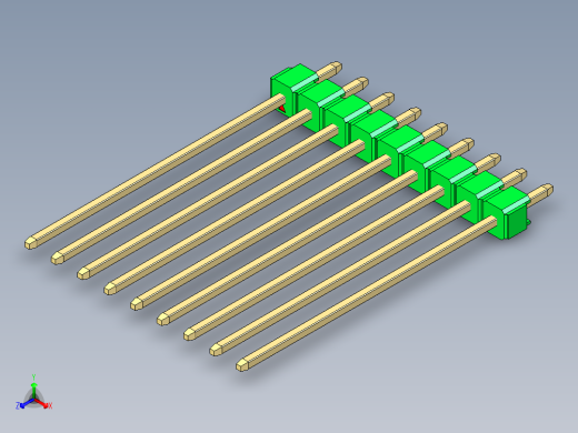 彩色公头100mil（2.54mm）系列-DS1021_green_1x09p_100mil_Type43_rev1.0