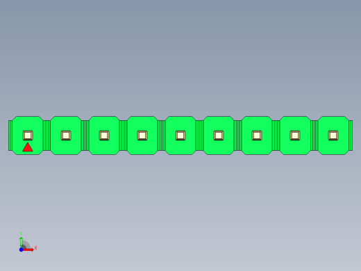 彩色公头100mil（2.54mm）系列-DS1021_green_1x09p_100mil_Type43_rev1.0前视缩略图