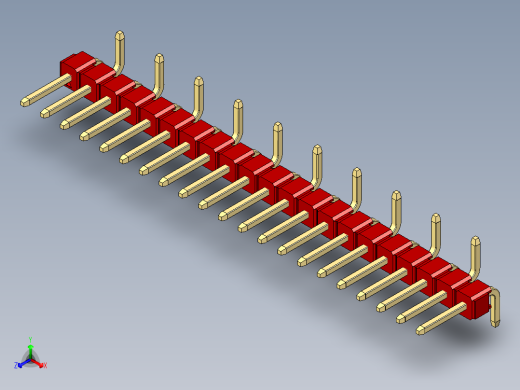 彩色公排针 100mil 2.54mm 系列-DS1022_red_21p_100mil_Type_SMT_R2_rev1.0