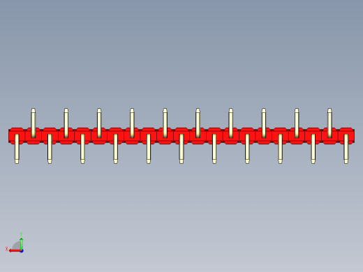 彩色公排针 100mil 2.54mm 系列-DS1022_red_21p_100mil_Type_SMT_R2_rev1.0后视缩略图