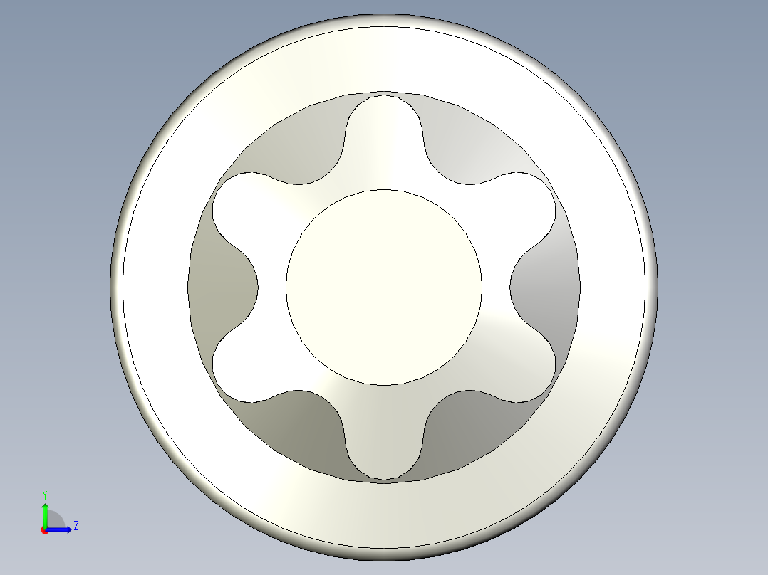 六角螺钉-Hexalobular_screw-M8-35-31-11-12.8-9.stp左视图