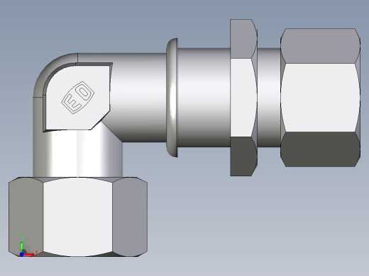 卡套式工业通用硬管接头EO_Bulkhead_elbow_WSV20ZSCF前视缩略图