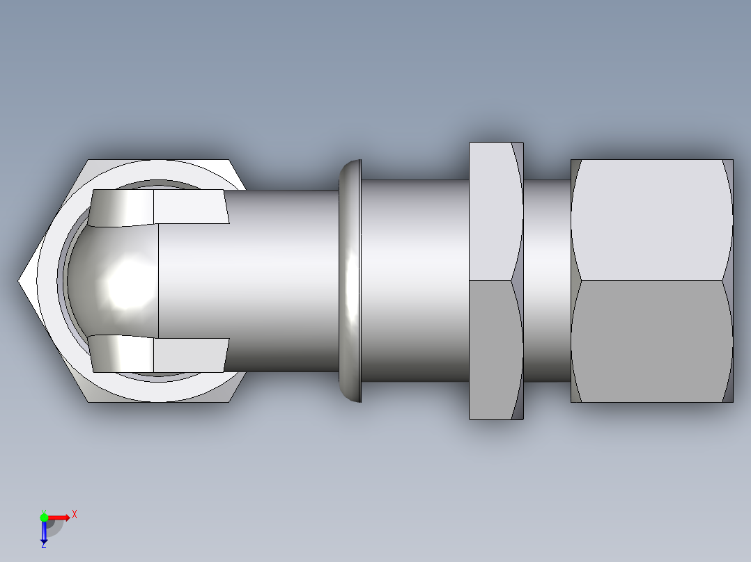 卡套式工业通用硬管接头EO_Bulkhead_elbow_WSV20ZSCF俯视图