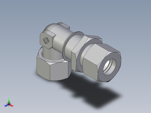 卡套式工业通用硬管接头EO_Bulkhead_elbow_WSV20ZSCF正等轴测缩略图