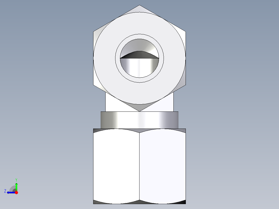 卡套式工业通用硬管接头EO_Union_elbow_W10L71右视图