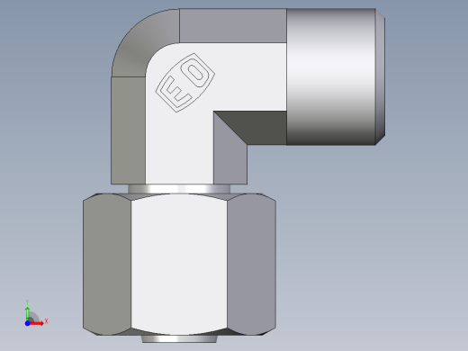 卡套式工业通用硬管接头EO_Swivel_nut_elbow_EW08LOMD71前视缩略图