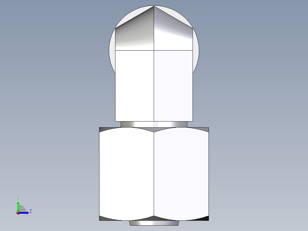 卡套式工业通用硬管接头EO_Swivel_nut_elbow_EW08LOMD71左视图