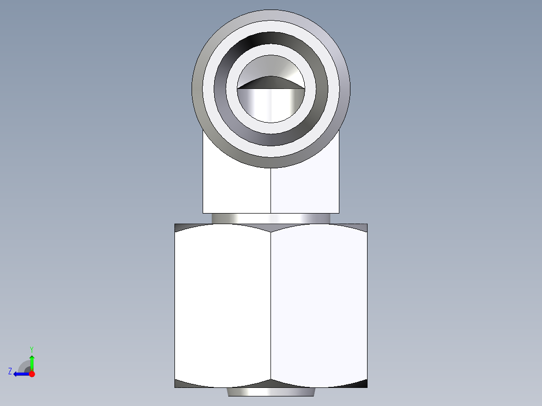 卡套式工业通用硬管接头EO_Swivel_nut_elbow_EW08LOMD71右视图