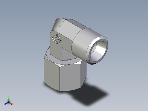 卡套式工业通用硬管接头EO_Swivel_nut_elbow_EW08LOMD71正等轴测缩略图