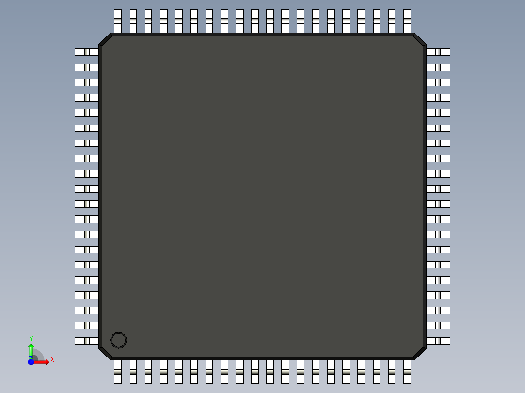 元器件3D封装LQFP80_FPT-80P-M1184前视图